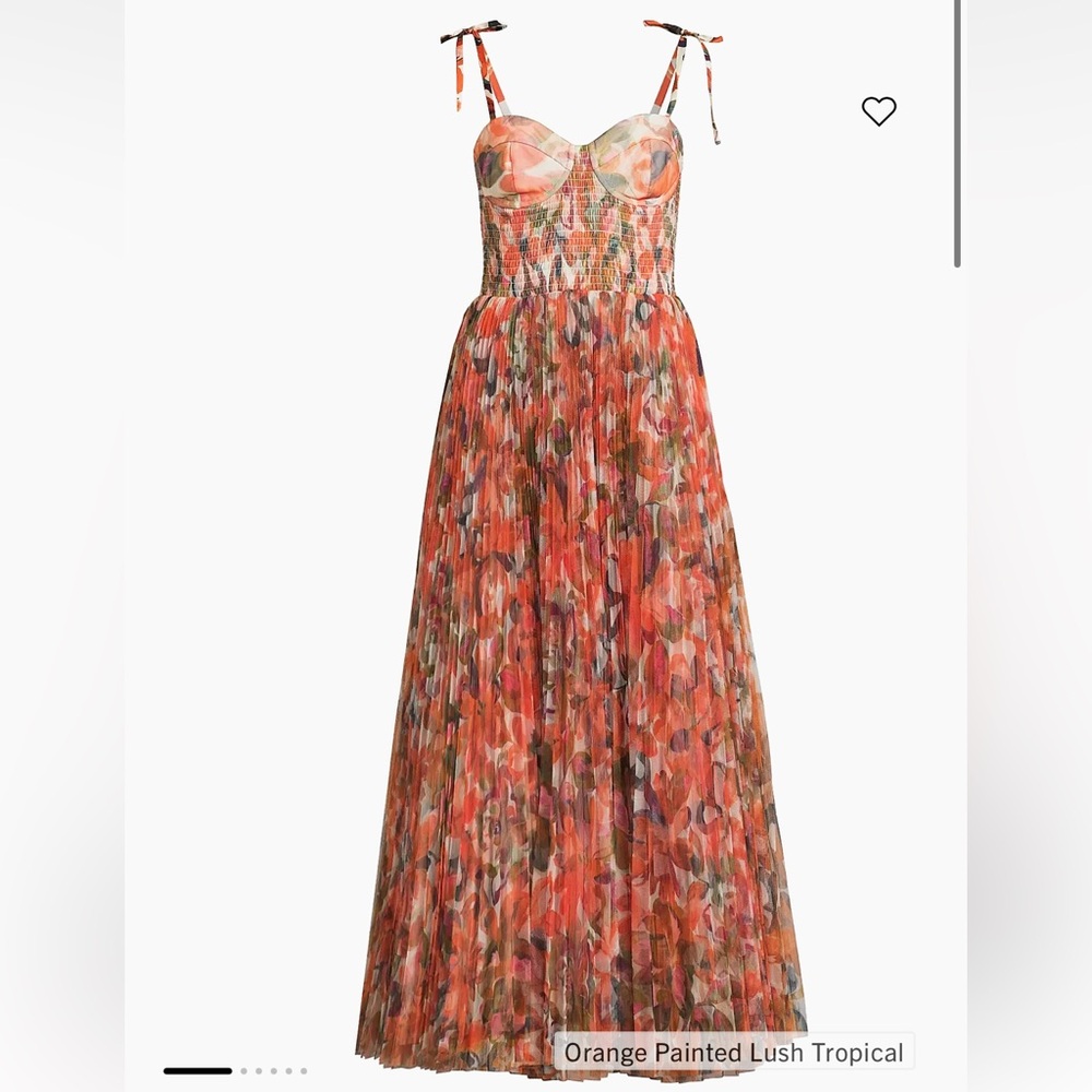 Hutch Orange Multi Tropical Print Maxi Dress